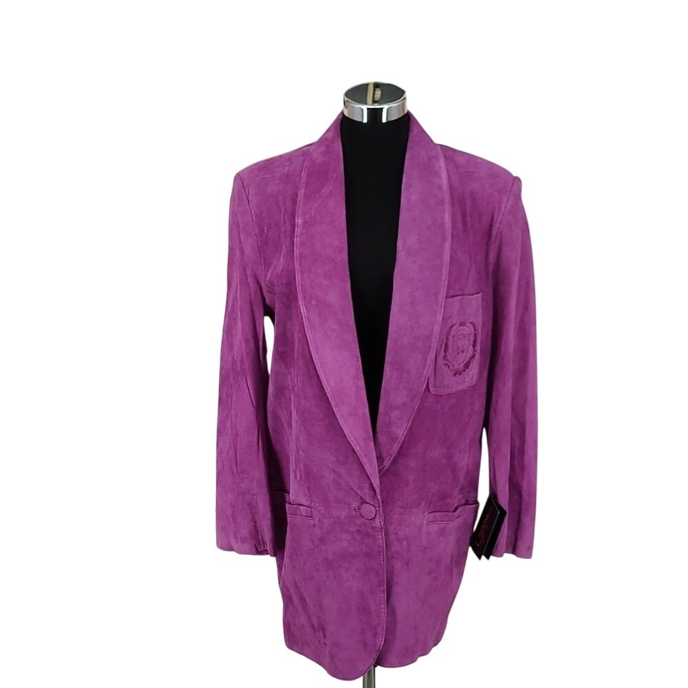 Vintage 80s NWT Cayenne Suede/Leather Jacket Women's sz. Small
